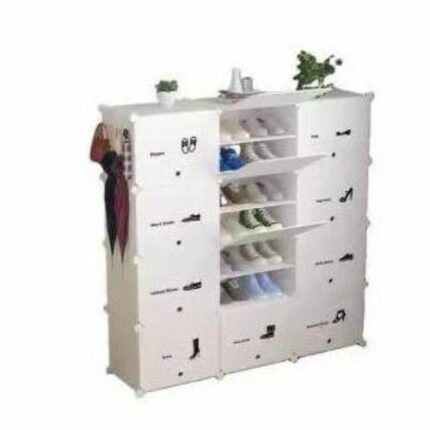 Rangement Chaussures plastique avec 12 Portes 54paires