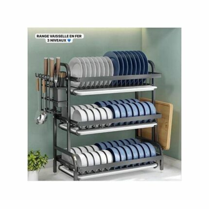 Range vaisselles, Etagère, Egouttoir en Fer 3 niveaux