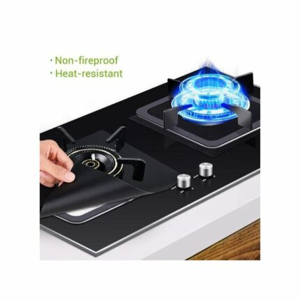 Housse De Protection Pour Cuisinière à Gaz, Ensemble De 4 Pièces, Tapis De Cuisine Noir