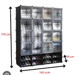 Armoire de rangement en plastique 4 battants avec range chaussure